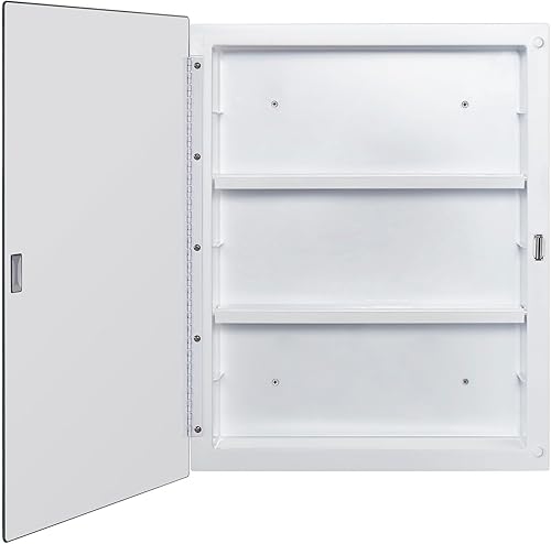 Miniatura 8 de IDYLLOR Gabinete plástico con espejo de medicina para baño de 16 x 20 pulgadas, montaje en superficie y empotrado