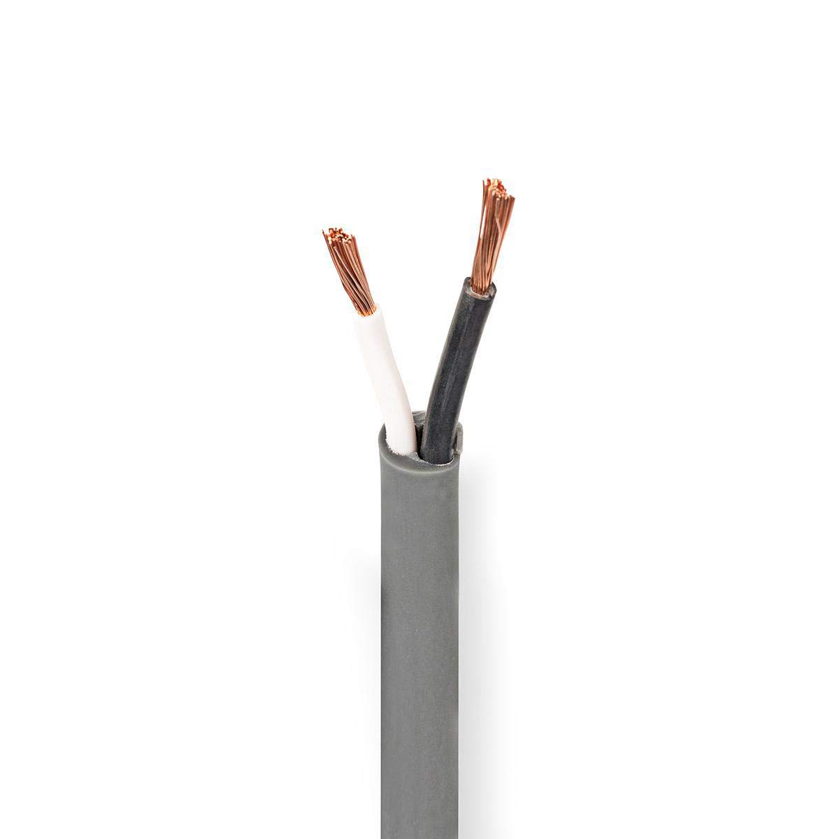 Kabel głośnikowy, 2 x 2,50 mm², miedziany, 100 m, okrągły, PCW, ciemnoszary, rolka