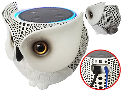 FitSand Owl Statue Crafted Stand Guard Station Holder for Amazon Echo Dot 2nd and 1st Generation, Jam Classic Speaker - BFF for Alexa
