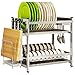 Kitchen Shelf Kitchen Shelf Dish Rack Drain Rack Stainless Steel Double Layer Storage 40.5 * 30 * 40cm Cutlery Racks