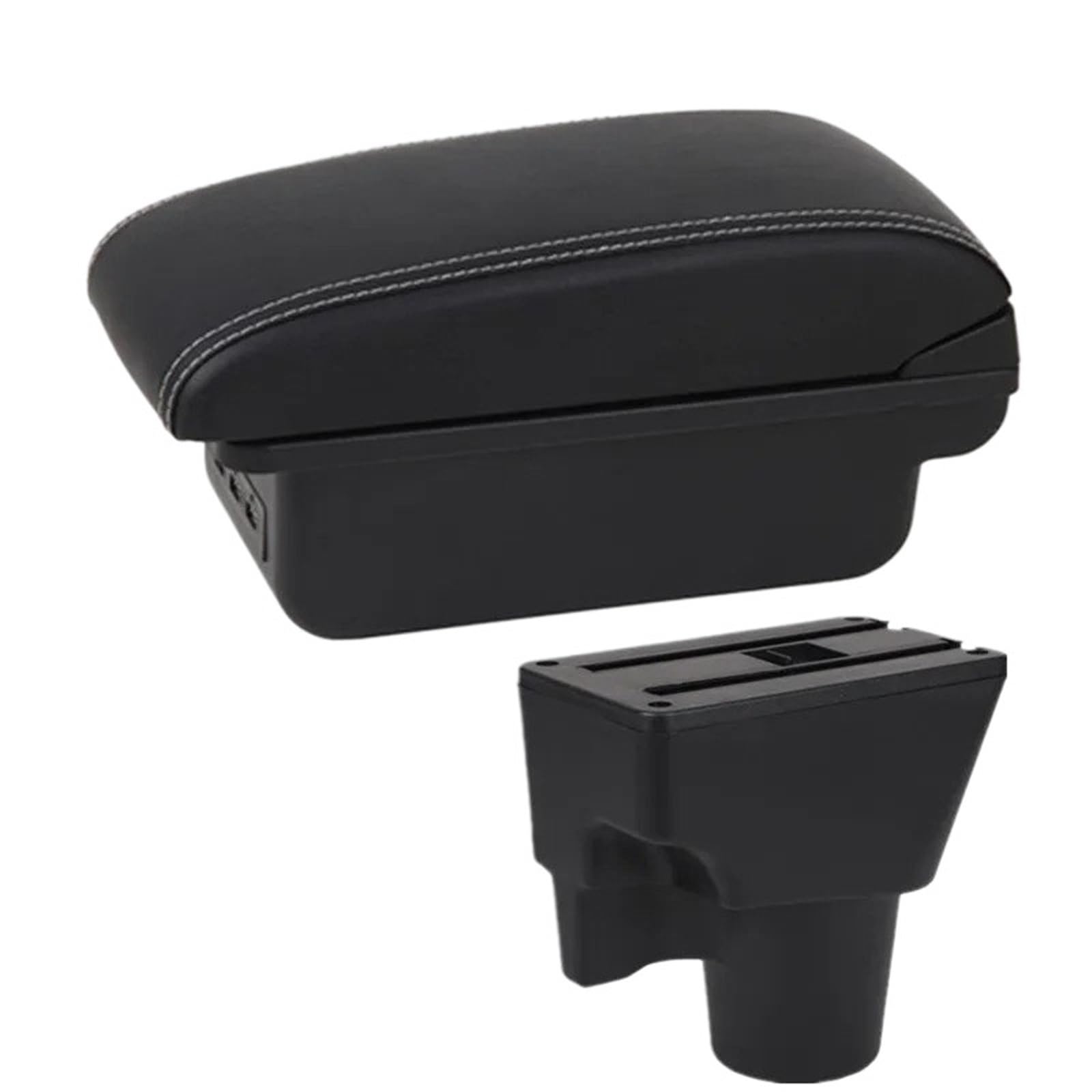 NOKRGQW Car Armrest Box For Kia For Picanto 3X-Line Car Armrest Storage Box Interior Dedicated Retrofit Parts Accessories(B3 white line 3USB)
