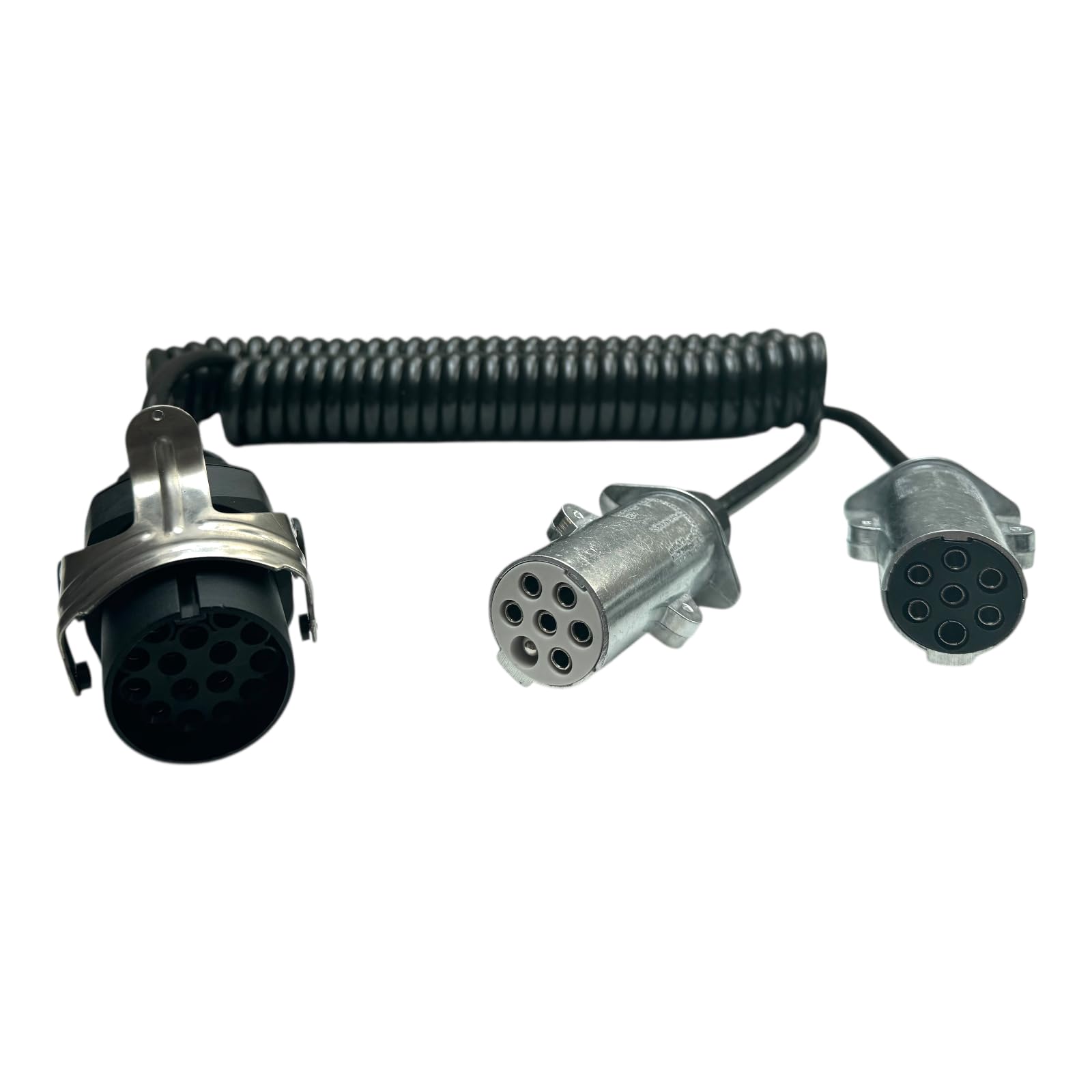 Cable en espiral de 3,8 m, 15 pines a 2 adaptadores de 7 polos de 24 V para camiones NFZ
