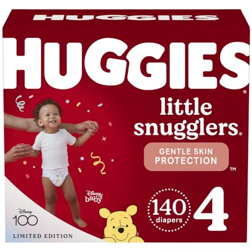 Image of Huggies Size 4 Diapers, Little Snugglers Baby Diapers, Size 4 (22-37 lbs), 140 Count