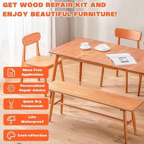 Image of Wood Repair Kit for Wood Scratch Repair and Laminate Floor Scratch Repairs 12 Colors Filler Putty Paste to Fix Scratches Cracks Holes on Hardwood Laminate Vinyl Furniture Table Door Cabinet
