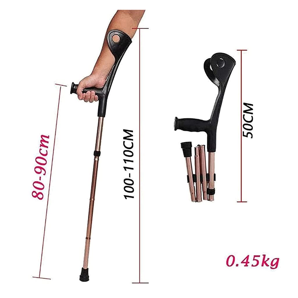 LIOONS Stampelle per Camminare Stampelle per Polsini Aperti Antiscivolo Pieghevoli in Alluminio Stampelle mediche Stampelle a Gomito Regolabili