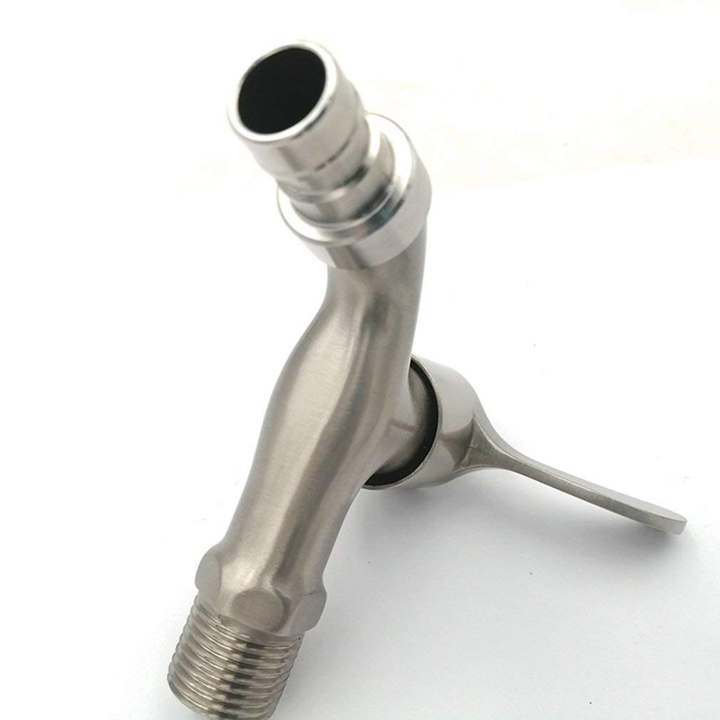 Grifo para lavadora de montaje en pared, de acero inoxidable, para lavandería, baño, grifo para jardín, grifo para lavadora, grifo de agua para balcón, plateado, resistente Star of Light