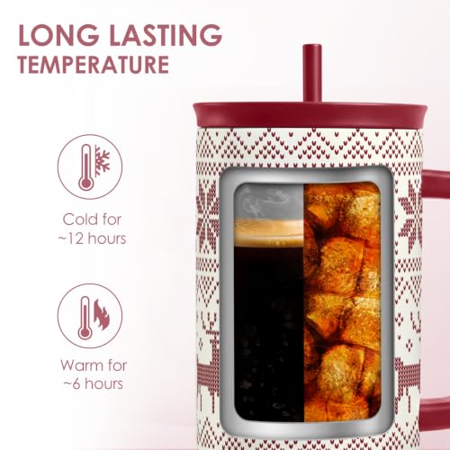 Image of Ugly Christmas Stainless Steel Slider Tumbler with Handle 40 Ounces with Lid, Travel Cup, Insulated Bottles for Girls Women