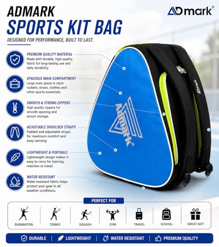 Image of ADMARK Premium Skating Bags for Style and Functionality Quad Skates, Ice, Roller Skates for Kids and Men & Women (15x12x9.5) Black Ad (Small)
