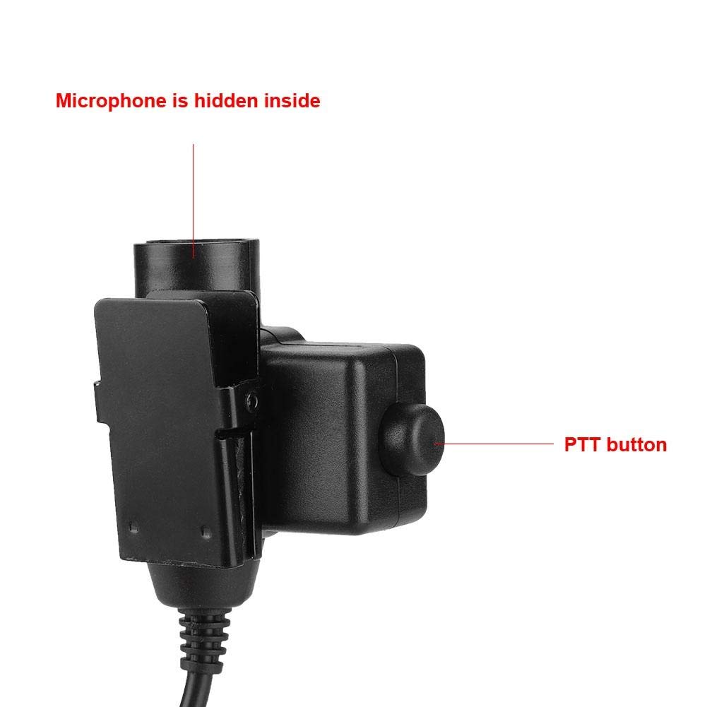 Diyeeni Kopfhörer Typ Walkie-Talkie, Kopf K-PTT Militärklasse / Effektiver Strahlungsschutz / Gehörschutz mit OTAN-Stecker, In-Ear-Kopfhörer im Luftkanal