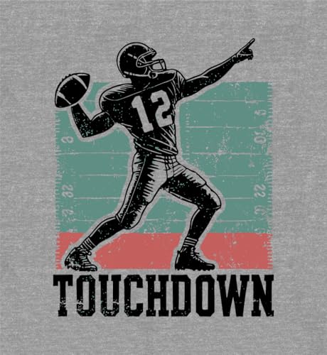 Bioworld Touchdown Football Sports Youth Heather Gray Jogger Pants-Medium