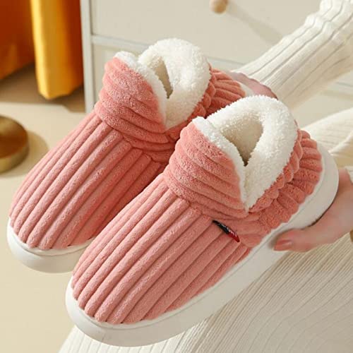 House Slippers for Woman Comfortable Fuzzy Warm Shoes Non Slip Memory Foam Platform Solid Color Bedroom Slippers2