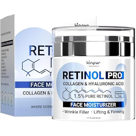 KINPUR ORGANIC COSMETICS Retinol Pro+ Collagen Face Cream with Hyaluronic Acid - Hydrating and Firming Cream for All Skin Types - Day and Night Anti Aging Face Moisturizer for Women & Men Cover