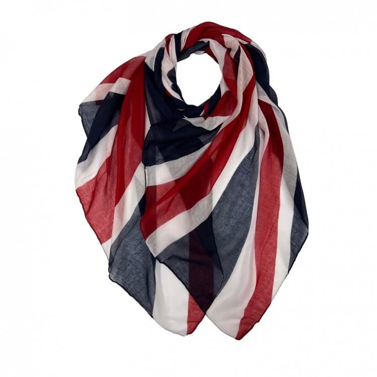 OgLuxe Écharpe Union Jack – Écharpe spéciale couronnement britannique drapeau patriotique britannique, multicolore, taille unique