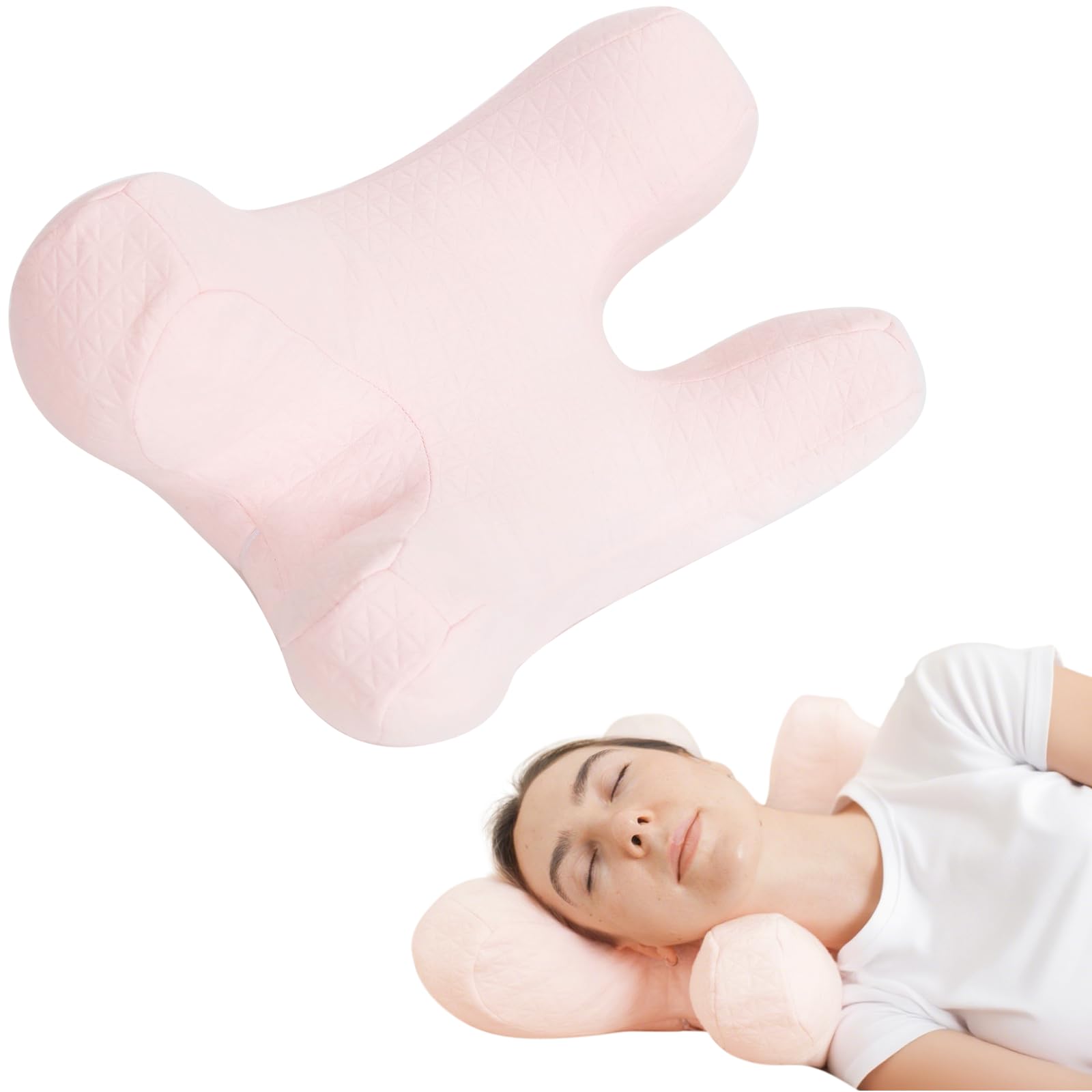 vocheer Almohada Antiarrugas, Cómoda Almohada Alternativa al Plumón para la Cara, Almohadas de Belleza Ajustables que Proporcionan Apoyo para el Cuello y Alivio del Dolor, Diseño Ergonómico Perfecto