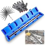 Noliven 24 Inch Straight Edge Tool kit, Machinist Precision Steel, Precision Steel Straight Edge Tool with Complimentary Feeler Gauges for Checking Cylinder Heads and Engine Blocks