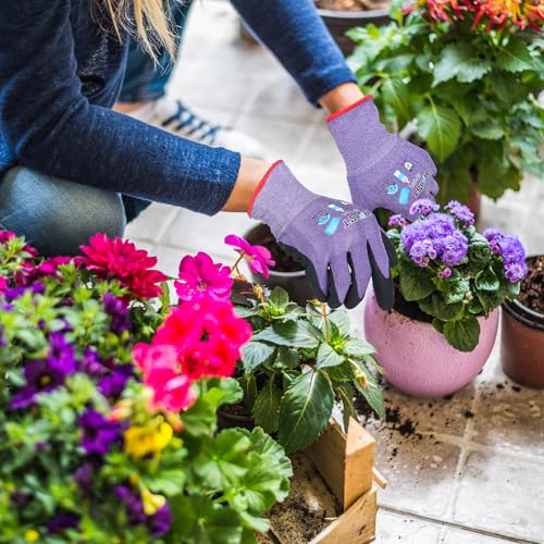 Image of Work Gloves for Women, Eco Friendly Safety Work Gloves with Breathable Rubber Coated, Smart Touch,3 Pairs