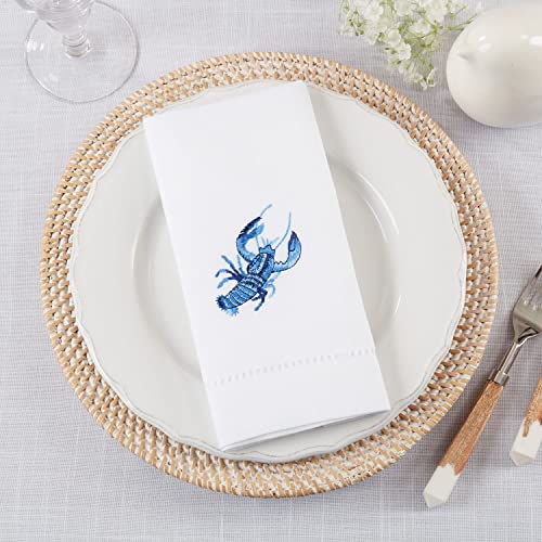 Servilletas de Tela Bordadas Lobster Azules 20x20 Pzas 4 miniatura 1