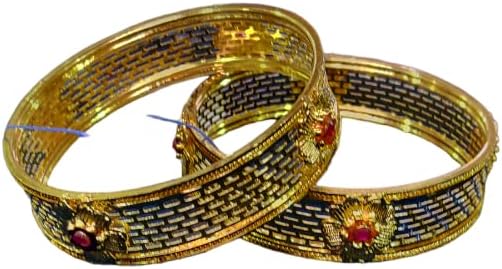 DHYAAN'sOne Gram Alloy Gold-plated Stylish Bridal Bangles Set For Girls And Womens zanzar