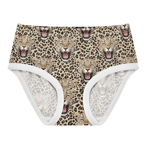 Joisal Fierce Leopards Art Heads Panties for Girl Toddler Girls Underwear Cotton Print Underpants Briefs 2t