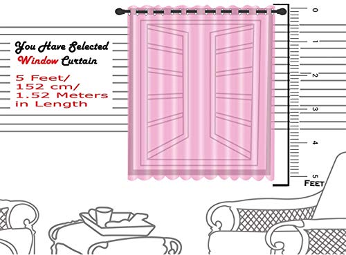 Image of Presents Beautiful Long Crush Curtains Plain Set of 3 Piece Polyster Size 5 feet