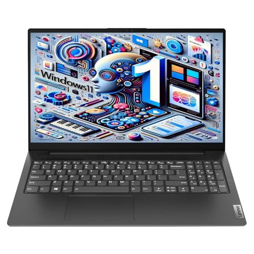 Lenovo Latest Launched V15 (2024) 15.6" FHD Anti-Glare Laptop, Intel Celeron N4500, 8GB DDR4 RAM, 256 NVME SSD, Intel UHD Graphics, Wi-Fi, Bluetooth, Windows 11, Black,1 Year Warranty