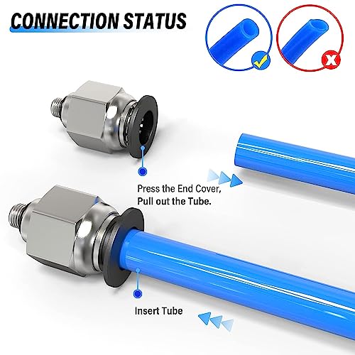 Image of TAILONZ 4MM Tube OD x 10-32 UNF Male Straight Push to Connect Fitting 2pcs