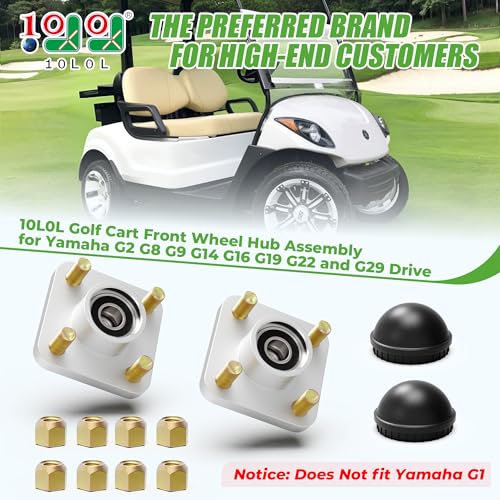 Image of 10L0L Golf Cart Front Wheel Hub Assembly W /Hub Bearing /Oil Seal /Dust Cover for Yamaha G2 /G8 /G9 /G14 /G16 /G19 /G22 /G29 Drive, Replace OEM# JG5-WF511-10-00,JG5-WF511-00 (Pack of 2)