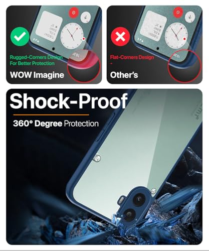 Image of WOW IMAGINE Shockproof Hybrid Back Cover for Nothing CMF Phone 1 | Hard Slim fit Back Case | PC & TPU | Clear Transparent Case - Blue
