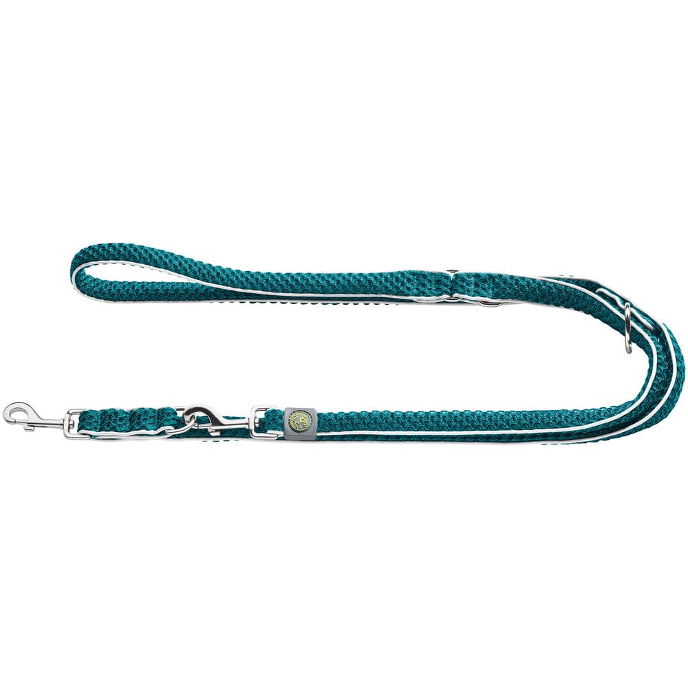 HUNTER Hilo 67169 Adjustable Lead for Dogs with Lightweight Mesh Material 2 x 200 cm Turquoise 190 g