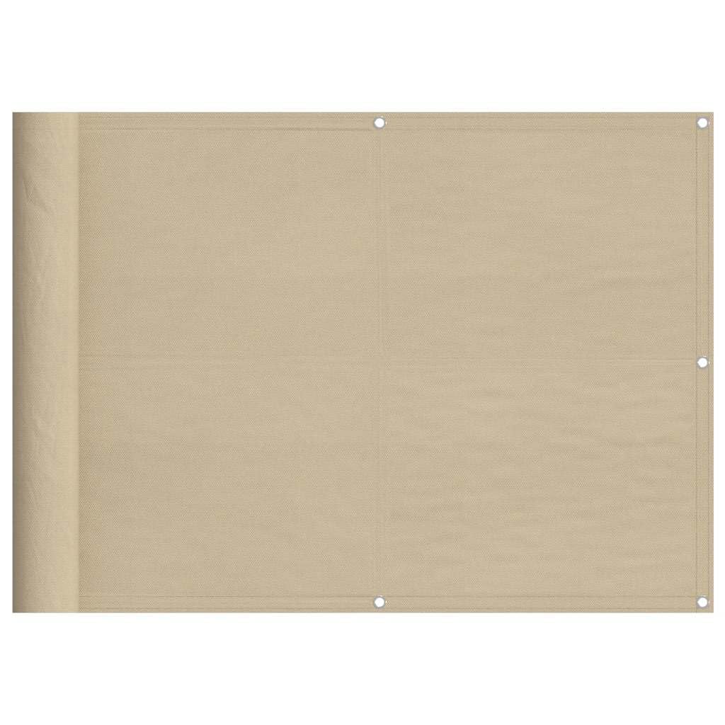 Écran de balcon beige 75x700 cm brise-vue en polyester résistant à l'eau