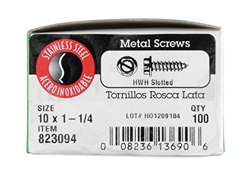 Vis à tôle tête hexagonale inox Hillman 823094 pour fixation robuste en tôlerie