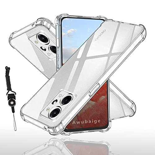 For OPPO Reno7 A 用の ケース 四隅强化保護 シリコン 軟性 全透明 OPPO Reno7 A カバー TPU クリア 楽天モバイル オッポリノ7a 保護ケース au OPG04 携帯カバー ンプロテクター カメラ保護 エアバッグ 耐衝撃 指紋防止 薄型 軽量 黄変しにくい 落下防止 Qi ワイヤレス充電対応 携帯便利 【Awubaige】(OPPO Reno7 A)