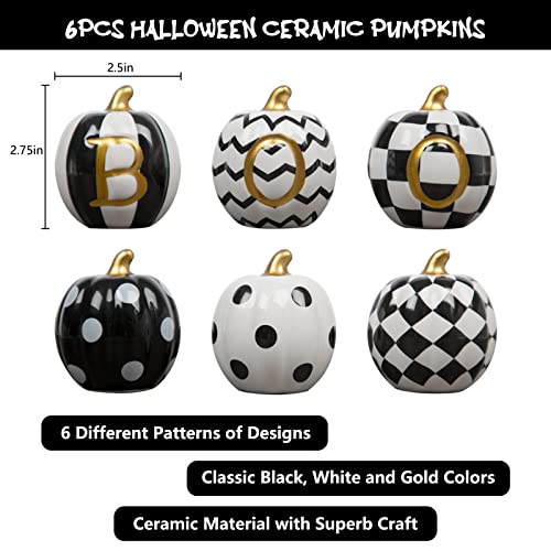 DAZONGE-Halloween-Decorations-Indoor-Set-of-6-Ceramic-Pumpkin-Decor-Assorted-Black-and-White-Boo-Pumpkins-for-Fall-Autumn-Home-Decor DAZONGE Halloween Decorations Indoor Set of 6 Ceramic Pumpkin Decor Assorted Black and White Boo Pumpkins for Fall Autumn Home Decor