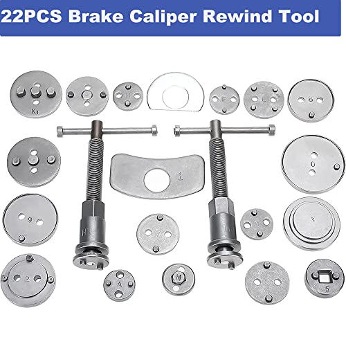 BOOMSTART 22tlg Universal Bremskolbenrücksteller Satz Bremskolben Rücksteller Rückstellwerkzeug Bremssattel Kolben KFZ Bremskolben Werkzeug