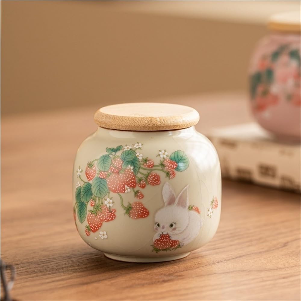Latas De Té Inicio Tarros for almacenar té suelto Tarros for almacenar en la cocina Tarros de cerámica con tapas Tarros pequeños sellados Tarros for almacenar té Tarros vacíos Tarro Para Guardar Té(A-