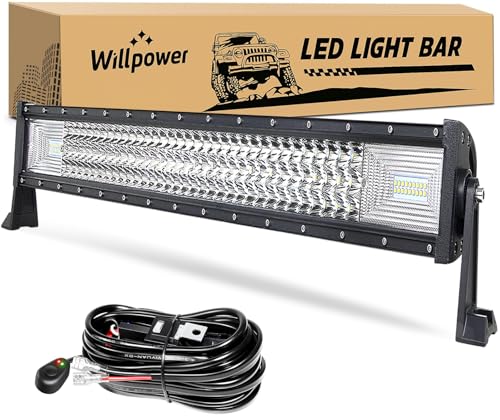 Willpower LED Light Bar 32 Inch 405W Super Bright Led Off road Work Light Bar Spot Flood Combo Driving Lights with Wiring Harness Kit for Car Tractor Truck ATV SUV Boat