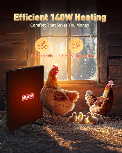 Image of PETNF Chicken Coop Heater 140 Watts Radiant Heat Chicken Heater Energy Efficient Design Safer Than Brooder Lamps Heater for Chicken Coop, Heating Wire UL-Compliant Two Ways to Use, 11.81''x15.74''