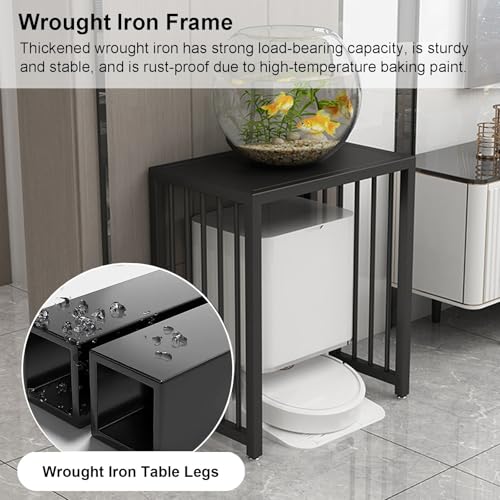 Étagère de rangement pour aquarium, cadre en fer robuste avec étagère pour aquarium, capacité de 125 litres, noir