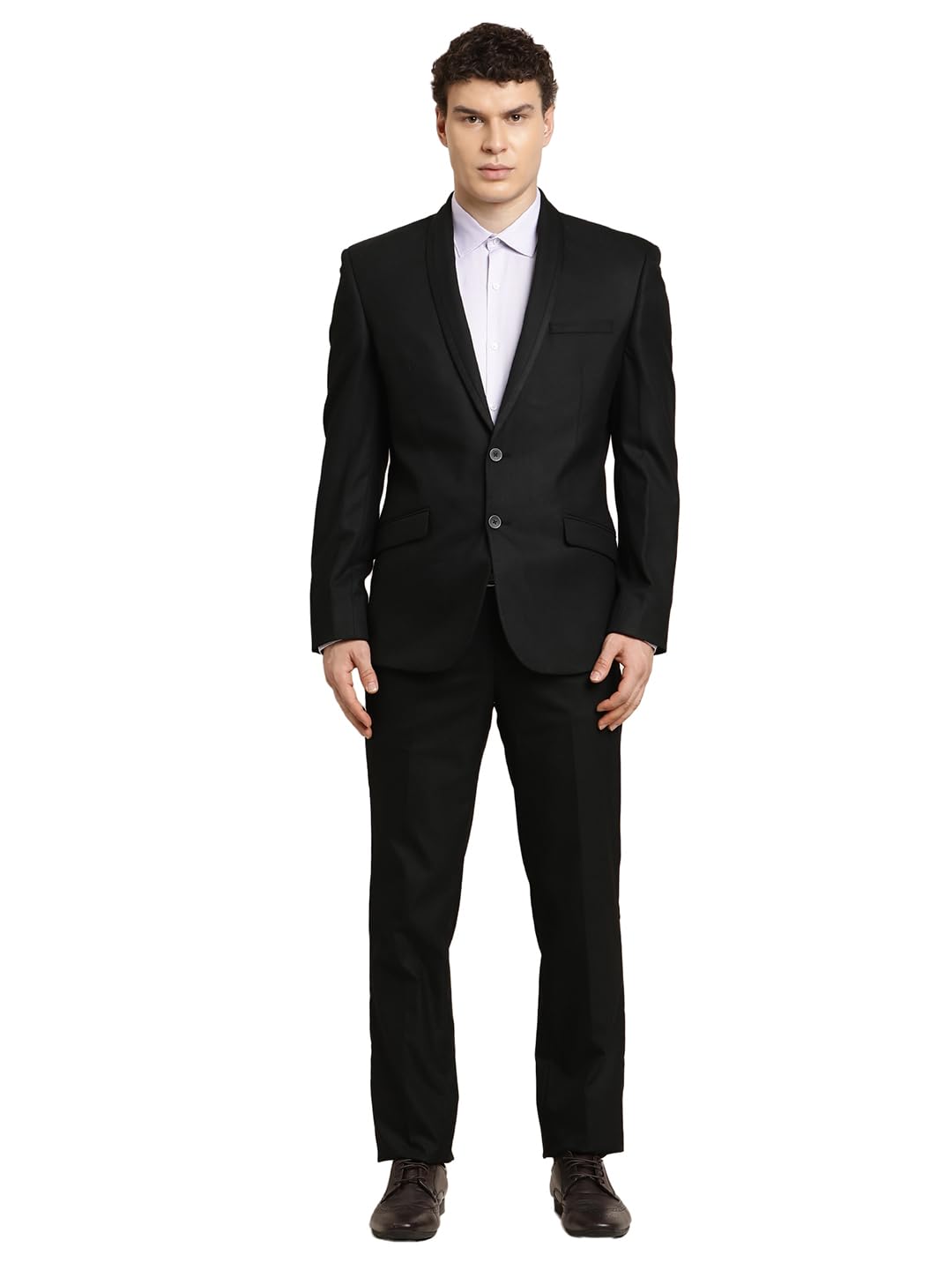 turtle Men Black Polyviscose Stretch Self Design Party Suit (2 Piece)-picture-11