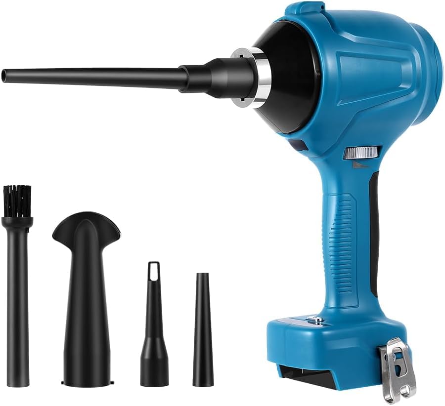 LINGYUE Compressed Air Duster for 18V MAKITA Battery,40000RPM Electric Air Duster, LED Light, 6 Multi-Use Accessories - Ideal for PC Keyboard, Car