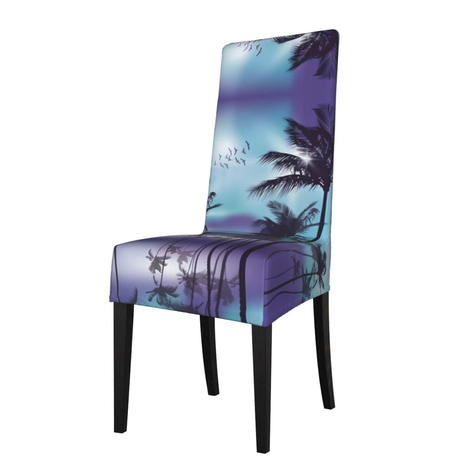 YYHWHJDE Palm Trees Prints Protection Cover for Dining Chair – Stretchable Slipcovers for a Refreshing Dining Room Makeover