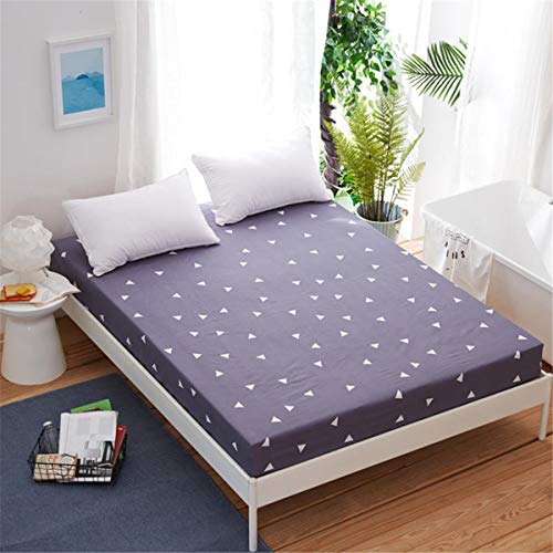Mateju Sábana Bajera Ajustable, Moderno Bolsillo Profundo Protector de Colchón Poliéster Microfibra Suave y Cómoda Anti-Ácaros Transpirable Anti-bacteriano Hipoalergénico (Pillowcases*2,Geométrico)