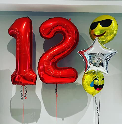 Image of 40 Inch Red 10 Number Balloons Giant 10 Balloons Red Birthday 10 Balloons 10th Birthday Anniversary Events Party Decorations Supplies