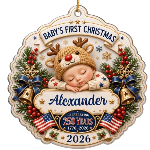 Baby's First Christmas 250 Years Ornament, New Parents Gift for Baby 2026