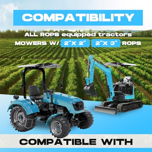 Image of ECOTRIC Tractor Canopy Compatible with All ROPS 48-3 /8 inch X 48-3 /8 inch