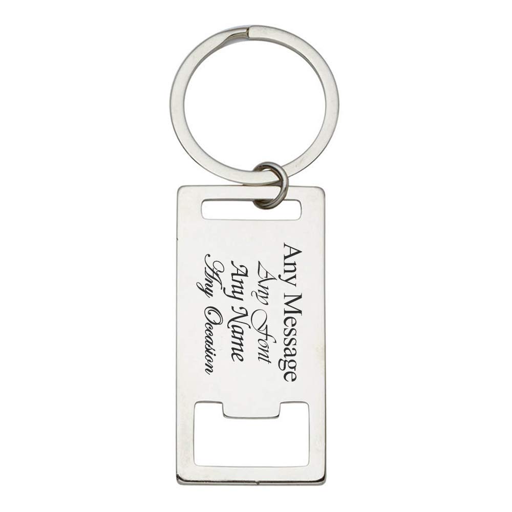 Personalised Engraved Rectangle Bottle Opener Keyring