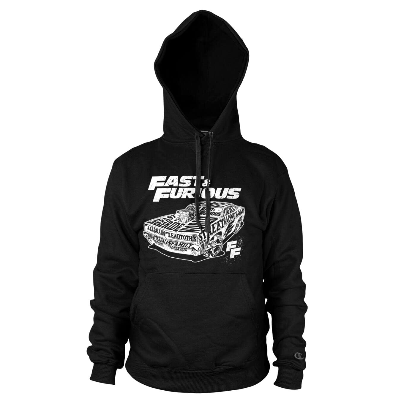 Fast & Furious Unisex Black Officially Licensed Fluid Of Speed Hoodie (Black), Large