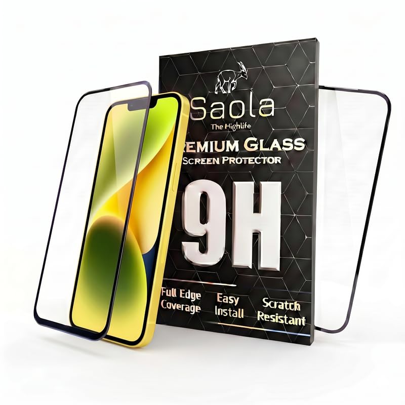Image of Saola HD+ Oleophobic Tempered Glass For Apple Iphone 14 Plus (Pack Of 2) with Hassle-less Installation Kit. Full screen Coverage. 6.7 inch
