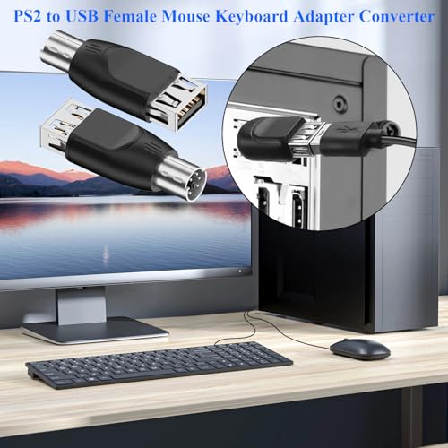 Convertidor PS2 a USB para mouse y teclado, 2 unidades miniatura 4