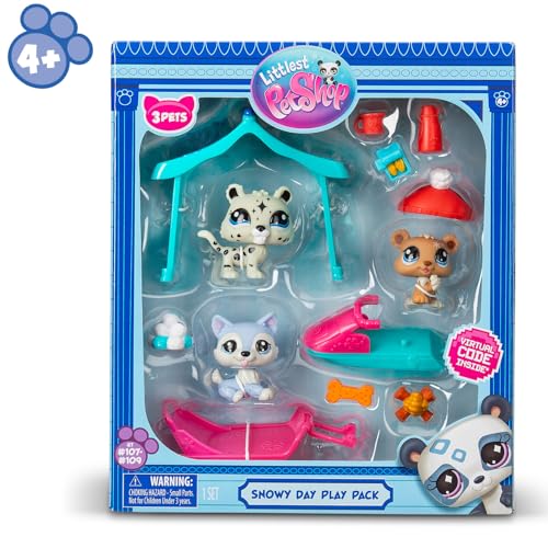 Littlest Pet Shop Pack Set Jour de 3 Animaux et Accessoires Littlest Pet Shop Husky Ourson Léopard Coffret Jouet Mini Figurines Animaux Mignons Jouet Enfant et + BF00534 - vue 7